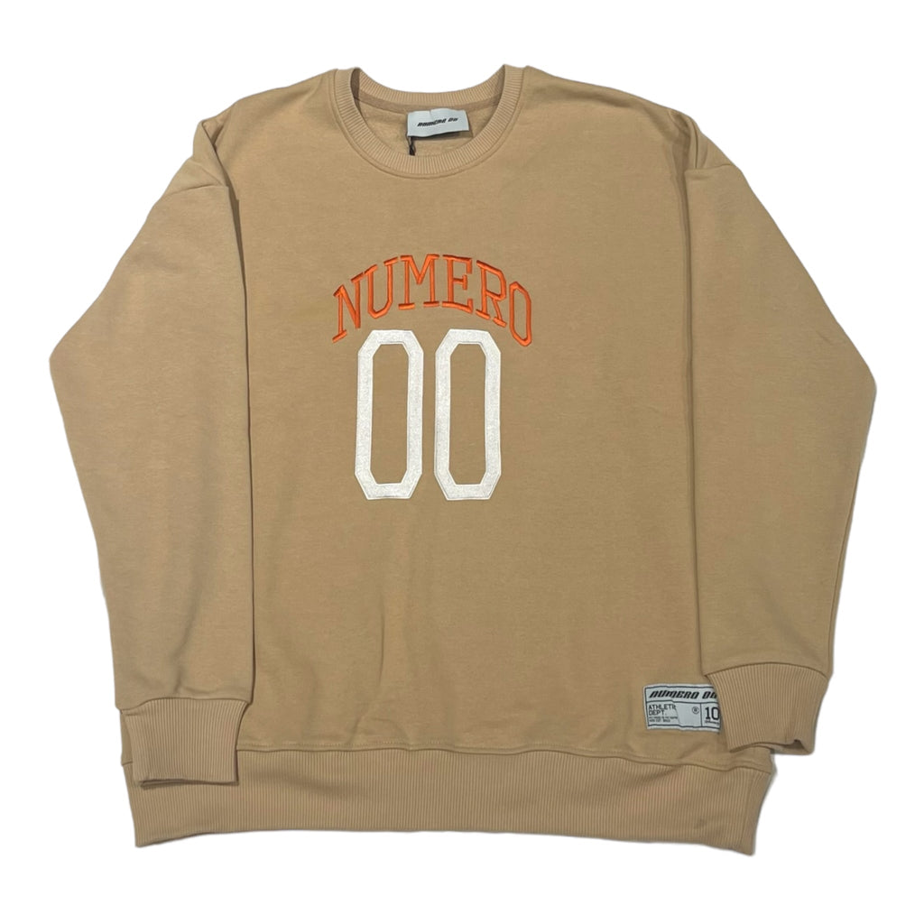 FELPA GIROCOLLO NUMERO 00 BEIGE "COLLEGE"