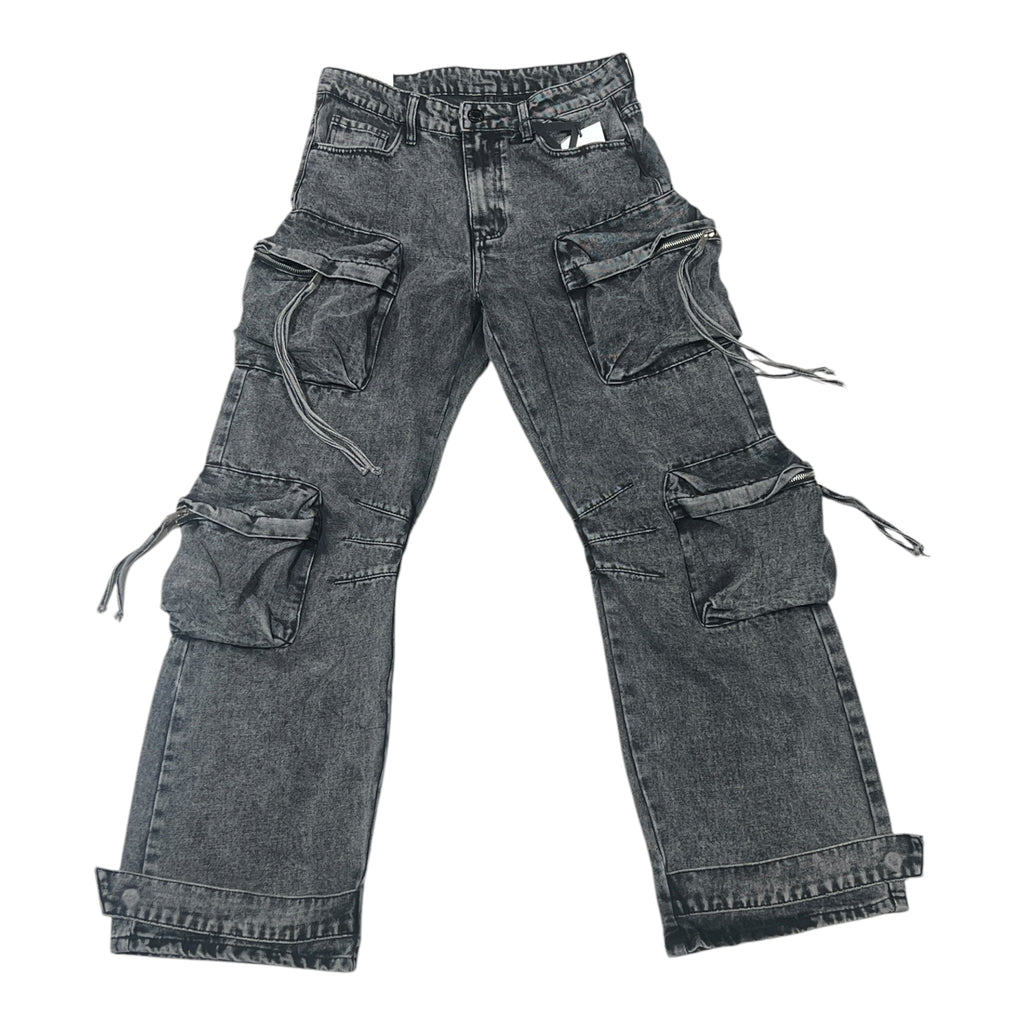 JEANS CARGO DA UOMO BAGGY SLAVATO GRIGIO “MULTITASC”