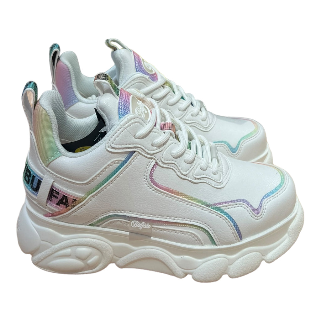 SCARPE BUFFALO DA DONNA "CLD CHAI VEGAN NAPPA" WHITE/RAINBOW